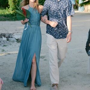 Beautiful David’s Bridal bridesmaids dress